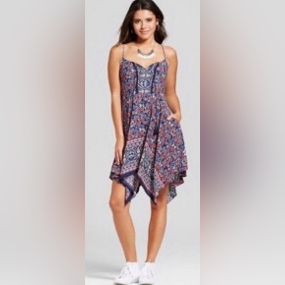 Xhilaration Floral Asymmetrical Sundress
